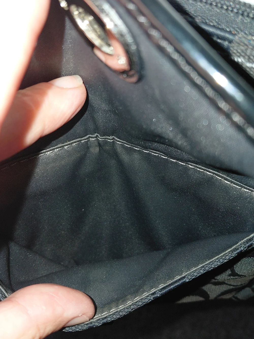 Coach Gray and Black Signature Canvas Messenger Bag